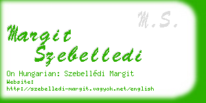 margit szebelledi business card